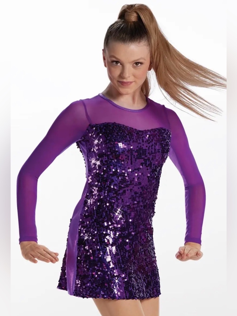 Purple Sequin Dance Dress